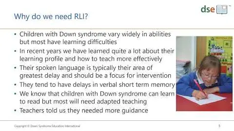 影片縮圖：介紹 RLI：改善唐氏綜合症學童的閱讀及語言進度